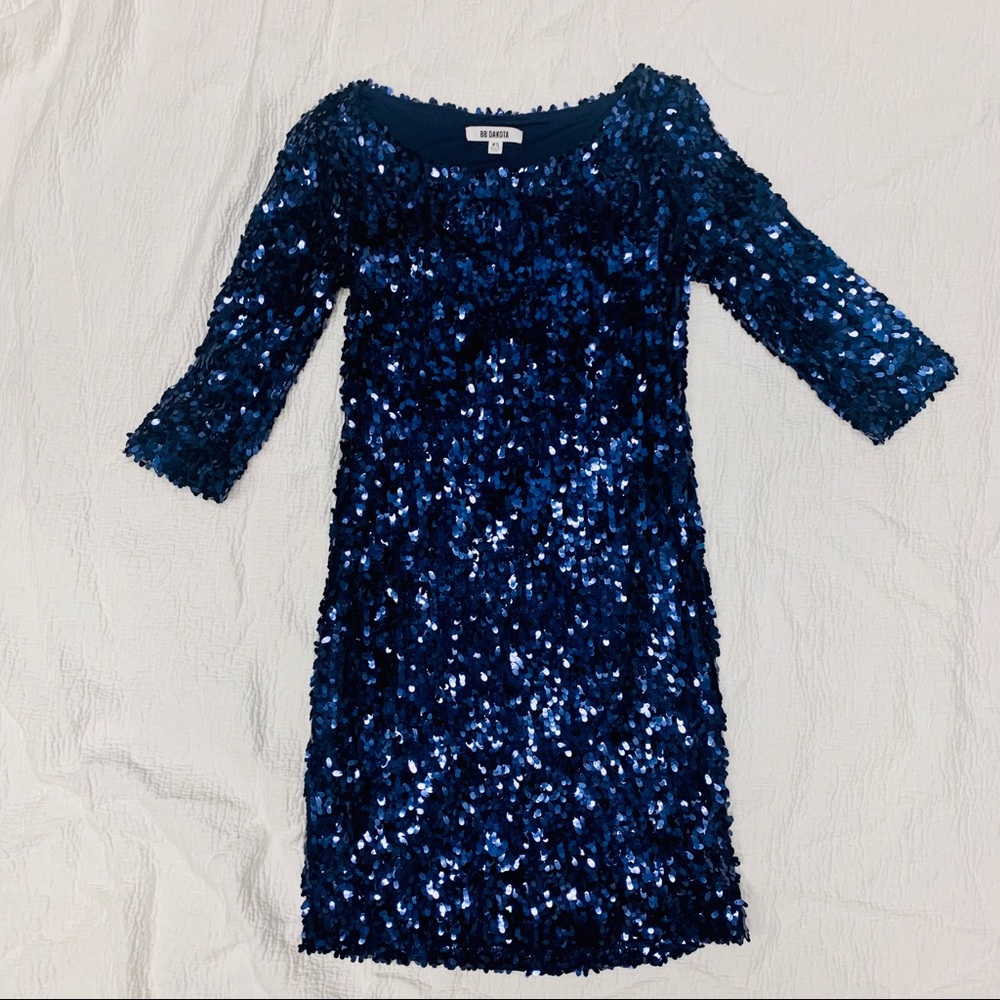 Navy Blue Sequin Dress